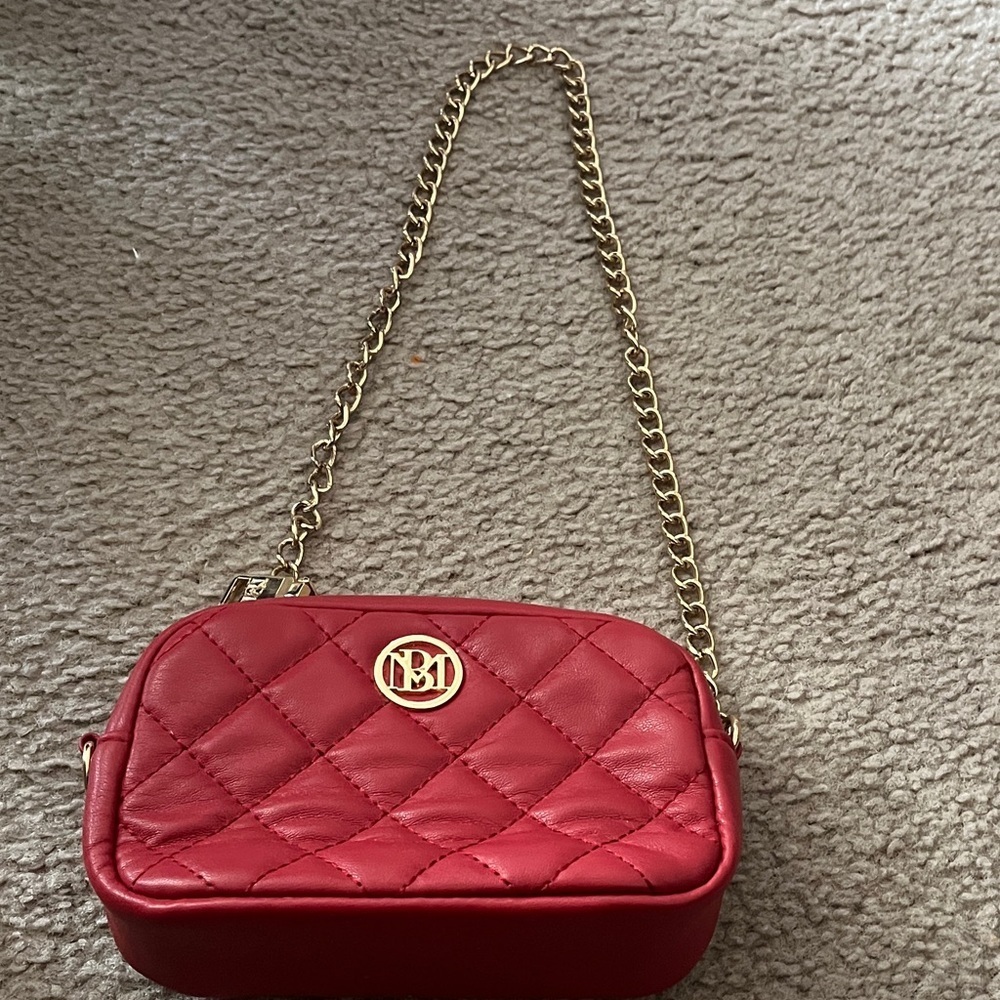 Badgley Mishka Red Quilted Crossbody Bag